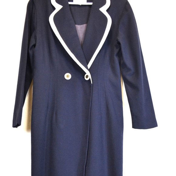 Braemar 100% wool midi Dress by michelle Monet wrap long sleeve office formal - Picture 3 of 7